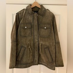 Seven7 for All Mankind Distressed Genuine Leather Moto Aviator Jacket